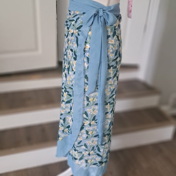 IDOPIO 3 Piece  Floral Bikini  with Cover Up Maxi Sarong Sz. Large NWT - Picture 10 of 14